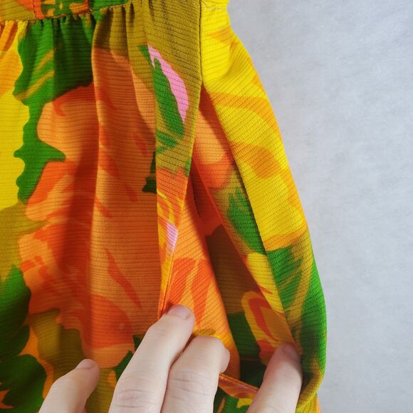 S Vintage Lord & Taylor Flower Power Mod 60's Sleeveless Sun Dress Floral - Picture 11 of 13